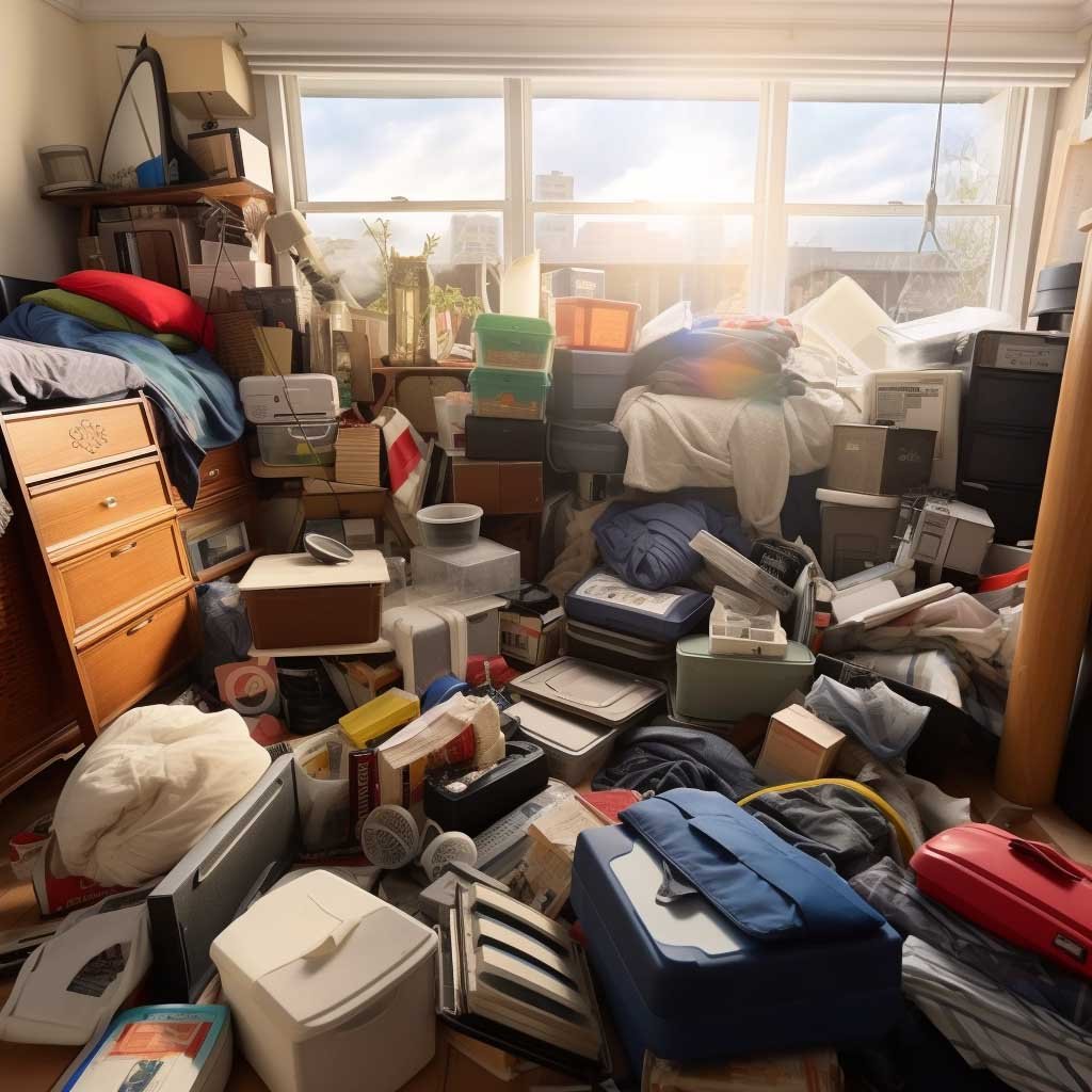 Materialism leads to cluttered lifestyle and environment, not something seniors would want to live with day in and day out, a bedroom filled with person effects collected through the years