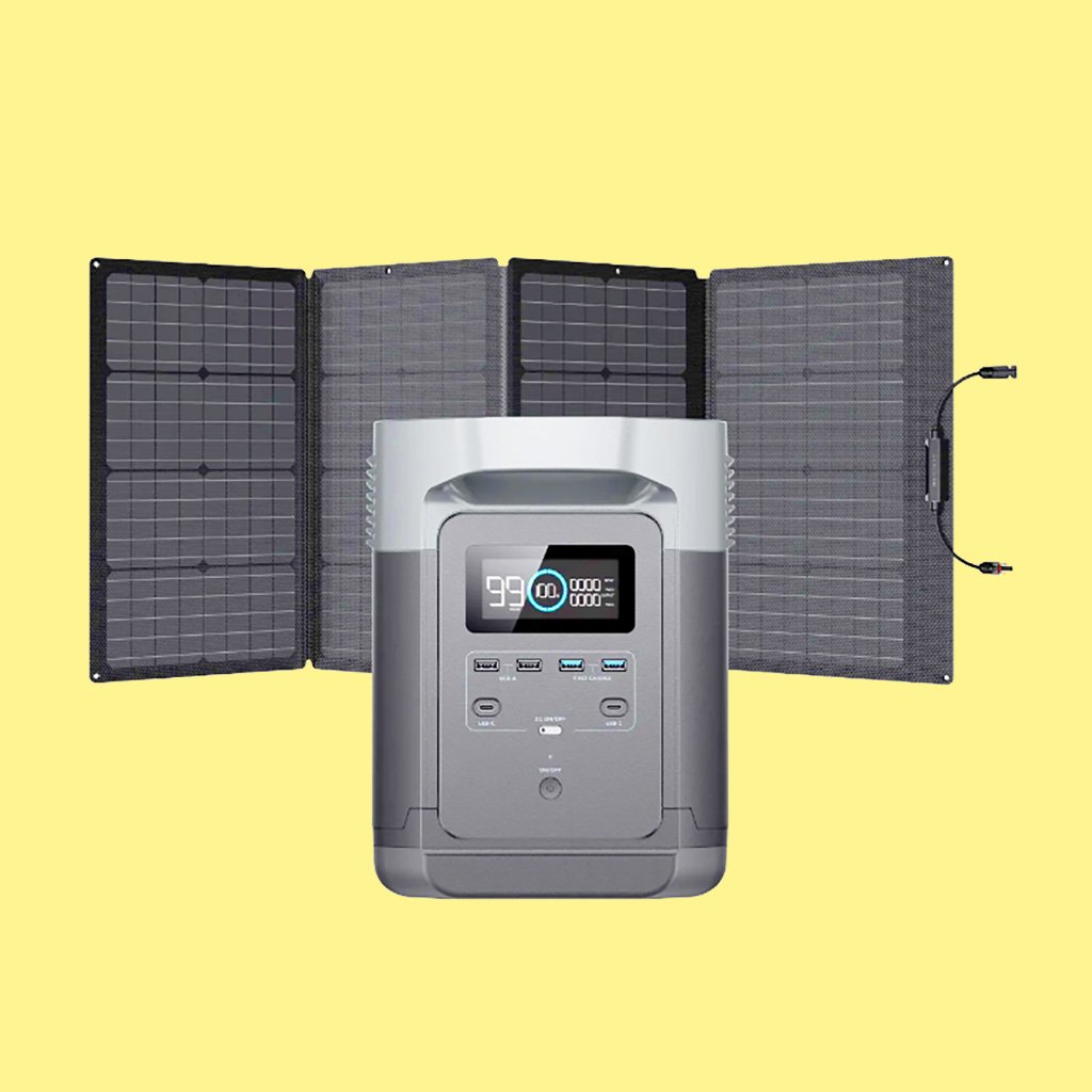 ecoflow home backup battery with solar panels