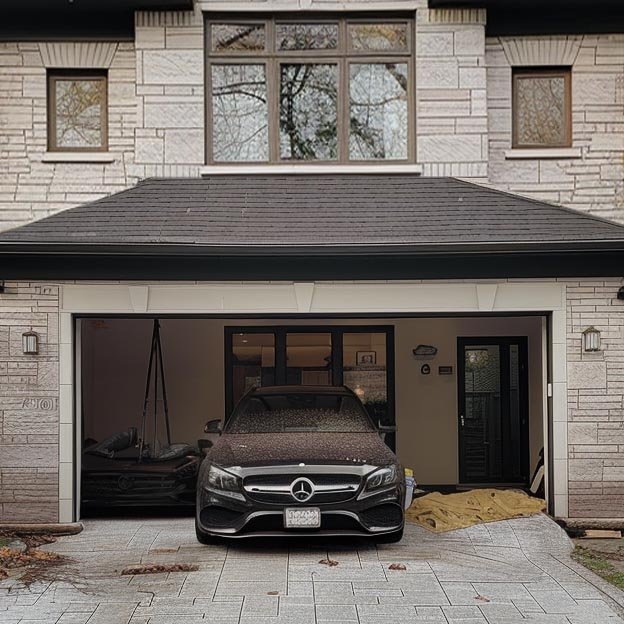 Suburban house double car garage is never too satisfying