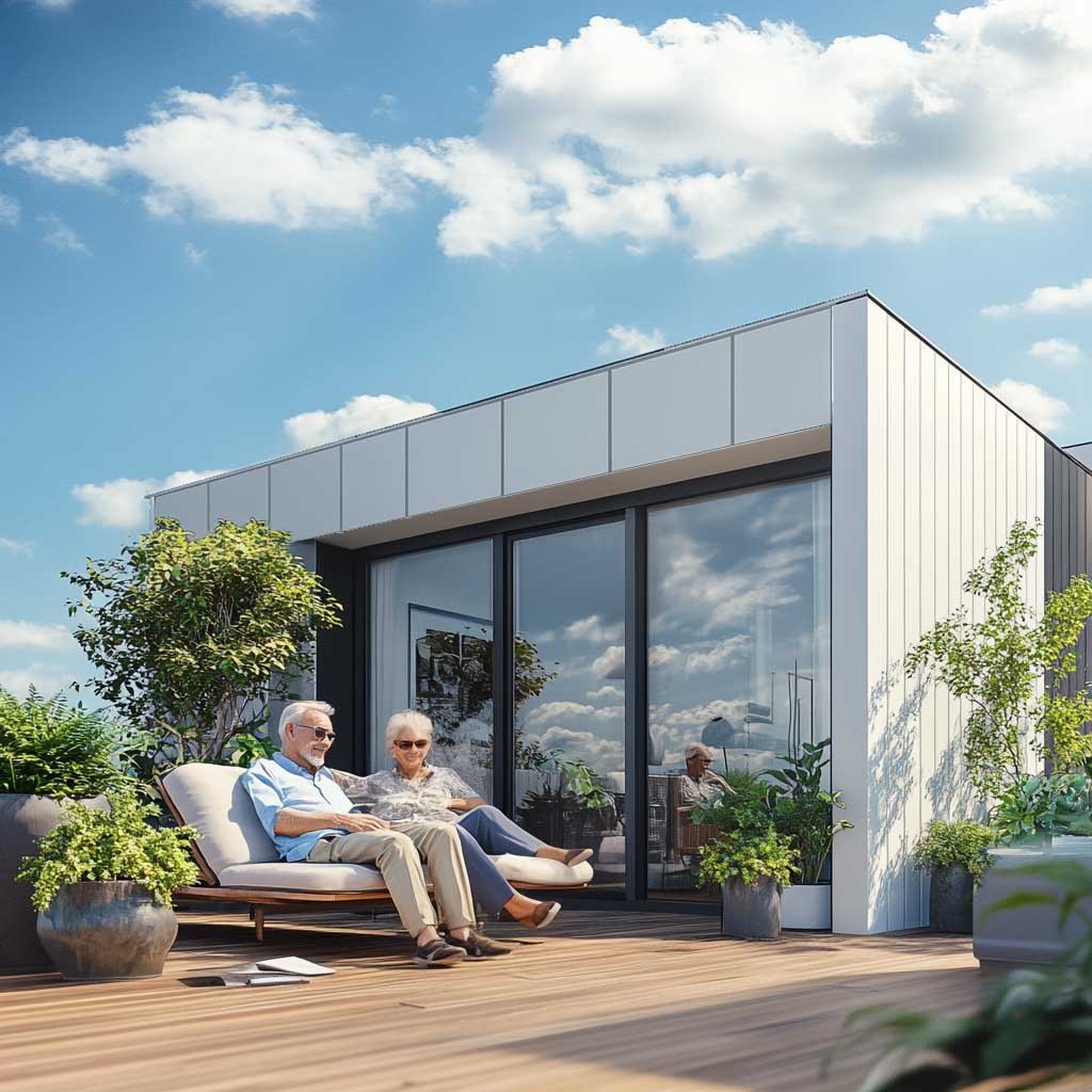 the importance of roof top terrace for seniors in their own house, small house, small lot, the roof gives them extra precious private outdoor space