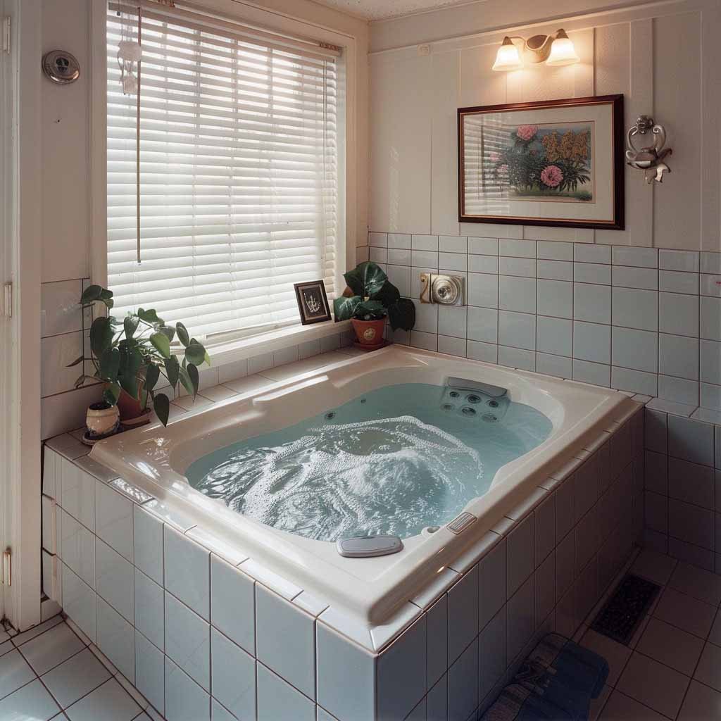 a corner whirlpool tub with high sides popular in the 1980s is a danger for seniors today